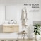 TRUSTMI Matte Black Bathroom Faucet Brass 2 Handle 8 Inch Widespread Lavatory Vanity Faucet with Metal Overflow Sink Drain