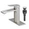 VOTON Brass Bathroom Faucet Brushed Nickel Finish Single Handle 1 or 3 Hole Installation Popup Drain Flexible Hoses