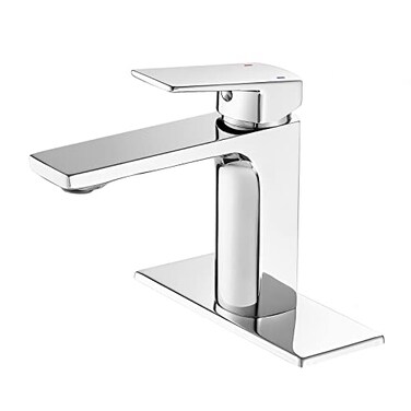 VOTON Chrome Bathroom Faucet One Hole Single Handle Bathroom Sink Faucet Lavatory Faucet with Deck Plate Lavatory VanityRv Sink
