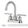 WOWOW 4 Inch Bathroom Faucet 3 Hole Brushed Nickel Bathroom Sink Faucet Centeret Basin Faucet 2 Handle RV Sink Tap Modern Vanity Taps with Drain and Hose