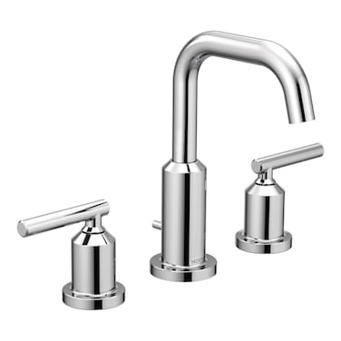 Moen Gibson Chrome TwoHandle 8Inch Widespread High Arc Modern Bathroom Sink Faucet Valve Required T6142
