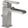 DELTA Delta Faucet Ara Single Hole Bathroom Faucet Brushed Nickel Waterfall Faucet Single Handle Metal Drain Assembly Stainless 568LFSSMPU