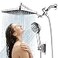 RNDIOZD Shower Head with Handheld118 Inch Large Rectangular Rain Shower Head with 5 Modes Handheld Spray ComboAdjustable Double Shower Heads with Holder and 11 Extension ArmChrome
