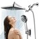 RNDIOZD Shower Head with Handheld118 Inch Large Rectangular Rain Shower Head with 5 Modes Handheld Spray ComboAdjustable Double Shower Heads with Holder and 11 Extension ArmChrome