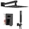 Alesco Shower System Black Shower Faucet Set with 10Inch HighPressure Rainfall Showerheads and Handheld Spray combo Showerfixture Include Valve and Trim Kit Matte Black
