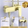 Chalirs CHALIRS Shower Systems with 12 x8 Inches Rain Shower HeadBrushed Gold Exposed Pipe Shower System3 Functions Tub Shower Faucet SetsOverhead Shower System with Handheld