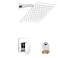 GGStudy Chrome Shower Faucet Single Function Shower Trim Kit with Roughin Valve Shower Set Bath Rainfall Shower Faucet System 8inch Square Stainless Steel Metal Shower Head