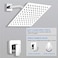 GGStudy Chrome Shower Faucet Single Function Shower Trim Kit with Roughin Valve Shower Set Bath Rainfall Shower Faucet System 8inch Square Stainless Steel Metal Shower Head