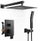 FORIOUS Rain Shower Head System Shower Faucet Set with Handheld Spray Combo Roughin Valve Solid Brass Pressure Balanced Valve Trim Kit 10 Wall Mounted Matte Black