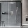 JingGang 12 Inch Ceiling Mount Brushed Nickel Shower System Bathroom Luxury Rain Mixer Shower Combo Set Ceiling Rainfall Shower Head System Contain Shower Faucet Roughin Valve Body and Trim Kit