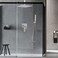 JingGang 12 Inch Ceiling Mount Brushed Nickel Shower System Bathroom Luxury Rain Mixer Shower Combo Set Ceiling Rainfall Shower Head System Contain Shower Faucet Roughin Valve Body and Trim Kit