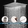 JingGang 12 Inch Ceiling Mount Brushed Nickel Shower System Bathroom Luxury Rain Mixer Shower Combo Set Ceiling Rainfall Shower Head System Contain Shower Faucet Roughin Valve Body and Trim Kit