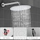 JQBQS Shower Faucet Set 12IN Brass RoughIn Valve Body Trim Kit Rainfall Included Handle Accessories Complete 2 Functions with Rain Head and Handheld Bathroom Systems 12 Chrome Polished