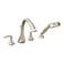 Moen Eva Brushed Nickel TwoHandle Deck Mount Roman Tub Faucet Trim Kit with Single Function Handshower Valve Required T944BN