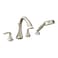 Moen Eva Brushed Nickel TwoHandle Deck Mount Roman Tub Faucet Trim Kit with Single Function Handshower Valve Required T944BN