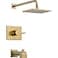 DELTA Delta Faucet Vero 14 Series SingleFunction Tub and Shower Trim Kit with SingleSpray TouchClean Rain Shower Head Champagne Bronze T14253CZ Valve Not Included