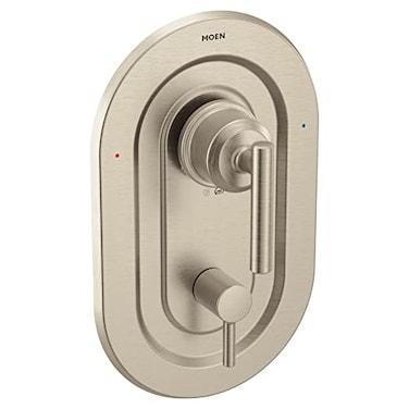 Moen T2900BN Gibson PosiTemp with Builtin 3Function Transfer Valve Trim Kit MultiFunction Shower Handle Contemporary Shower Diverter with Three Shower Settings Valve Required Brushed Nickel