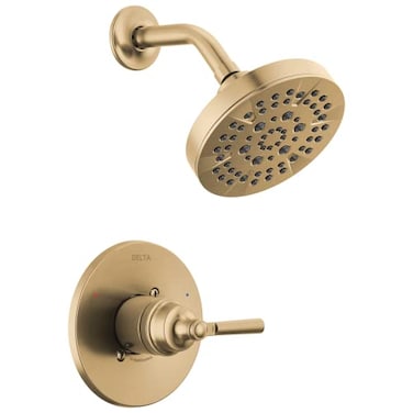 DELTA Delta Saylor 14 Series 5Setting Shower Faucet Set Brushed Gold Shower Head and Handle Set Valve Trim Kit Champagne Bronze T14235CZ Valve Not Included