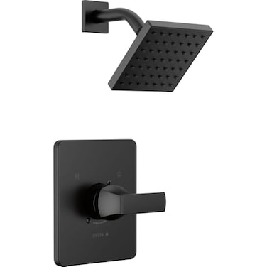 DELTA Delta Velum 14 Series Shower Faucet Set Matte Black Shower Head and Handle Set Valve Trim Kit Matte Black T14237BL Valve Not Included