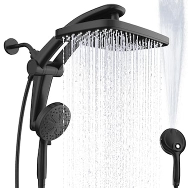 Razime Rain Shower Head with Handheld High Pressure rainfall Shower Heads with Handheld Spray Combo Adjustable onepiece stand daul shower head Builtin Magnetic Docking and Power Jets