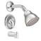 Moen Chateau Chrome PosiTemp Bathtub Trim Kit with Shower Head Lever Handle and Tub Spout Valve Required TL183EP