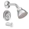 Moen Chateau Chrome PosiTemp Bathtub Trim Kit with Shower Head Lever Handle and Tub Spout Valve Required TL183EP
