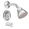 Moen Chateau Chrome PosiTemp Bathtub Trim Kit with Shower Head Lever Handle and Tub Spout Valve Required TL183EP