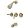 Kingston Brass GKB232 Magellan Tub and Shower Faucet with Three Handles Polished Brass
