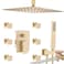 Enga Body Jets Shower System with OnOff Switch 16 Inch Ceiling Rain Shower Head with Jets Shower Faucet Fixture Complete Set Brushed Gold