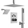 EVERSTEIN Ceiling Mount 12 HighPressure Rainfall Shower Faucet Dual Rainfall Shower Head System with Valve Brushed Nickel