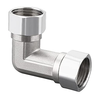 beduan Beduan Stainless Steel 12 Elbow 2 Ends Movable Cap Flexible Connector for Angled Valve Bidet Sprayer Shower Arm
