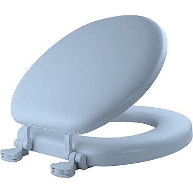 Mayfair 13EC 034 Soft Cushioned Toilet Seat 1 Pack Round Sky Blue