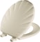 Mayfair Sculptured Shell Toilet Seat Easy Clean Hinges with Durable Wood Seat Made in USA Round Bone