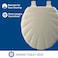 Mayfair Sculptured Shell Toilet Seat Easy Clean Hinges with Durable Wood Seat Made in USA Round Bone