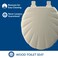 Mayfair Sculptured Shell Toilet Seat Easy Clean Hinges with Durable Wood Seat Made in USA Round Bone