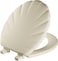 Mayfair Sculptured Shell Toilet Seat Easy Clean Hinges with Durable Wood Seat Made in USA Round Bone