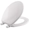 Mayfair Sculptured Teardrop Slow Close Toilet Seat Easy Clean Hinges with Durable Wood Seat Made in USA Round White