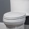 Mayfair Sculptured Teardrop Slow Close Toilet Seat Easy Clean Hinges with Durable Wood Seat Made in USA Round White