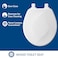 Mayfair Sculptured Teardrop Slow Close Toilet Seat Easy Clean Hinges with Durable Wood Seat Made in USA Round White
