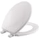 Mayfair Sculptured Teardrop Slow Close Toilet Seat Easy Clean Hinges with Durable Wood Seat Made in USA Round White