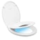 WSSROGY Round Toilet Seat with Slow Close Seat Easy Clean Plastic White Suitable Standard Round Toilet