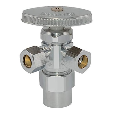 Eastman MultiTurn Dual Outlet 3Way ShutOff Valve 12 Inch CPVC x 38 Inch OD Compression Chrome Plated 04349LF