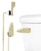 Hibbent Toilet Handle Replacement Front Mount Tank Flush Lever Handle Compatible with American Standard Toilet Trip Lever with Stainless Steel Flapper Chains Gold