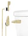Hibbent Toilet Handle Replacement Front Mount Tank Flush Lever Handle Compatible with American Standard Toilet Trip Lever with Stainless Steel Flapper Chains Gold