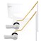 Hygie Rinse Metal Toilet Handle Lever Flush Replacement 2PCS Universal Side Mount Toilet Handle with Stainless Steel Flapper Chains Toilet Repair Kit White