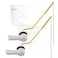 Hygie Rinse Metal Toilet Handle Lever Flush Replacement 2PCS Universal Side Mount Toilet Handle with Stainless Steel Flapper Chains Toilet Repair Kit White