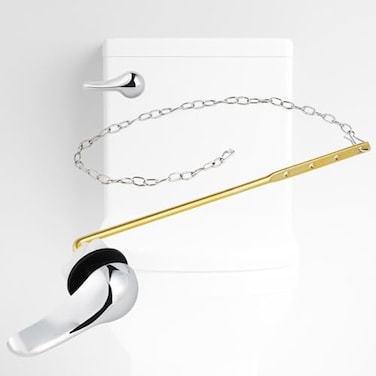 iFealClear Universal Metal Toilet Handle Replacement Kit Front Mount Toilet Tank Flush Lever Handle with Stainless Steel Chain Solid Brass Toilet Trip Lever Fits Most Toilets Easy Install Chrome
