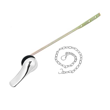 Jwodo Toilet Handle Replacement Kit Universal Tank Flush Lever Handle with Stainless Steel Flapper Chains for Most Front Mount Toilets Chrome Finish Toilet Flush Handle