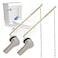 Hibbent 2 Pack Universal Metal Front Mount Toilet Handle with Stainless Steel Flapper Chains Brass Toilet Flush Lever Replacement with 4 Adjustable Holes for Most FrontMount Toilets Brushed Nickel