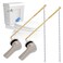 Hibbent 2 Pack Universal Metal Front Mount Toilet Handle with Stainless Steel Flapper Chains Brass Toilet Flush Lever Replacement with 4 Adjustable Holes for Most FrontMount Toilets Brushed Nickel